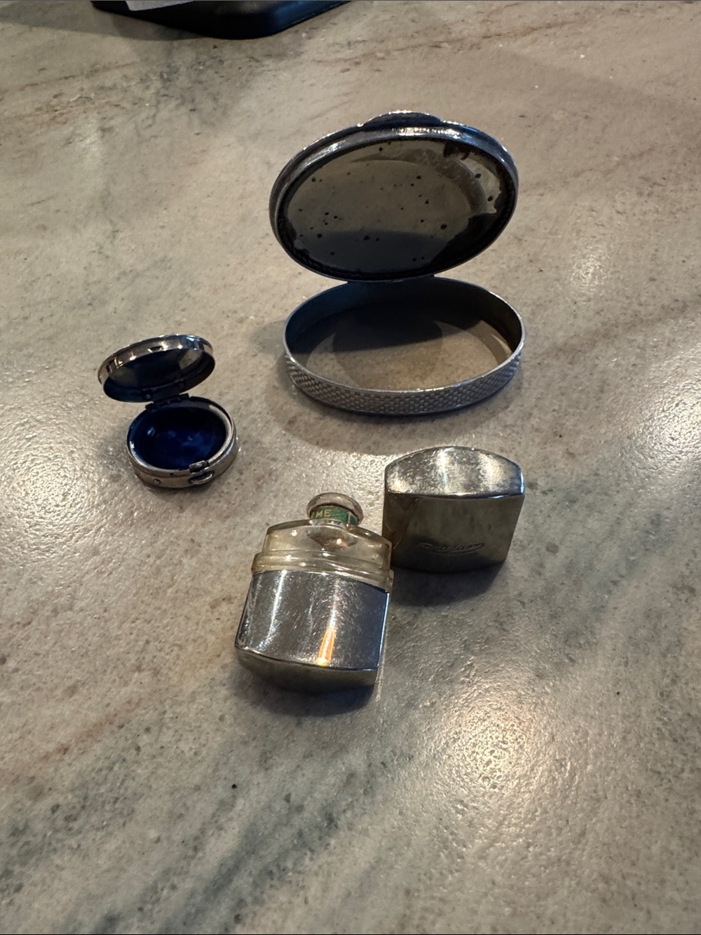 Silver Color Decorative Trinket Box Set - Silver Accent